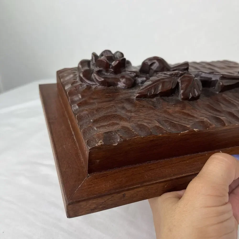 Vintage Hand Carved Rose sculpture 3D home decor, hanging wall decor, solid wood
